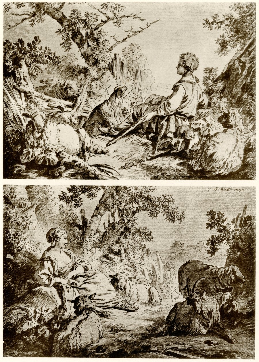 Pastore e pastorella da Jean Baptiste Huet