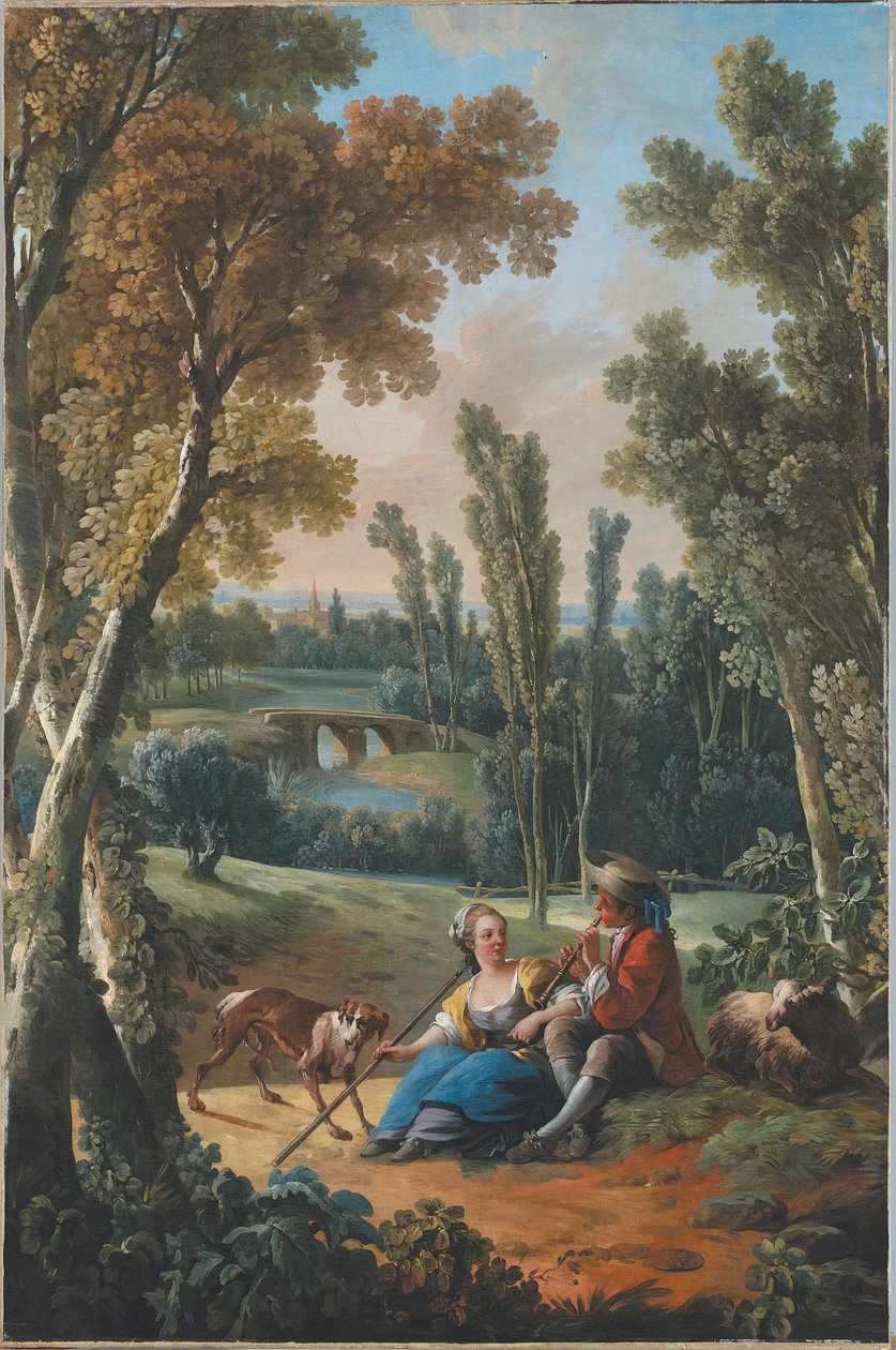 La lezione di flauto da Jean Baptiste Huet