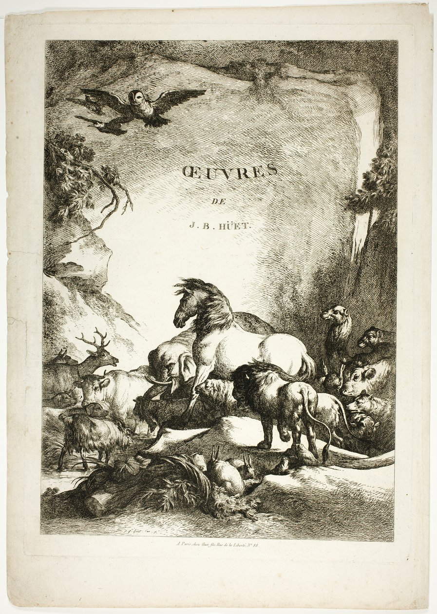 Pagina del Titolo da Oeuvres de J. B. Huet da Jean-Baptiste Huet