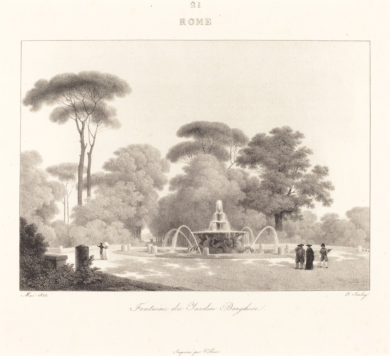 Fontana di Villa Borghese da Jean Baptiste Isabey