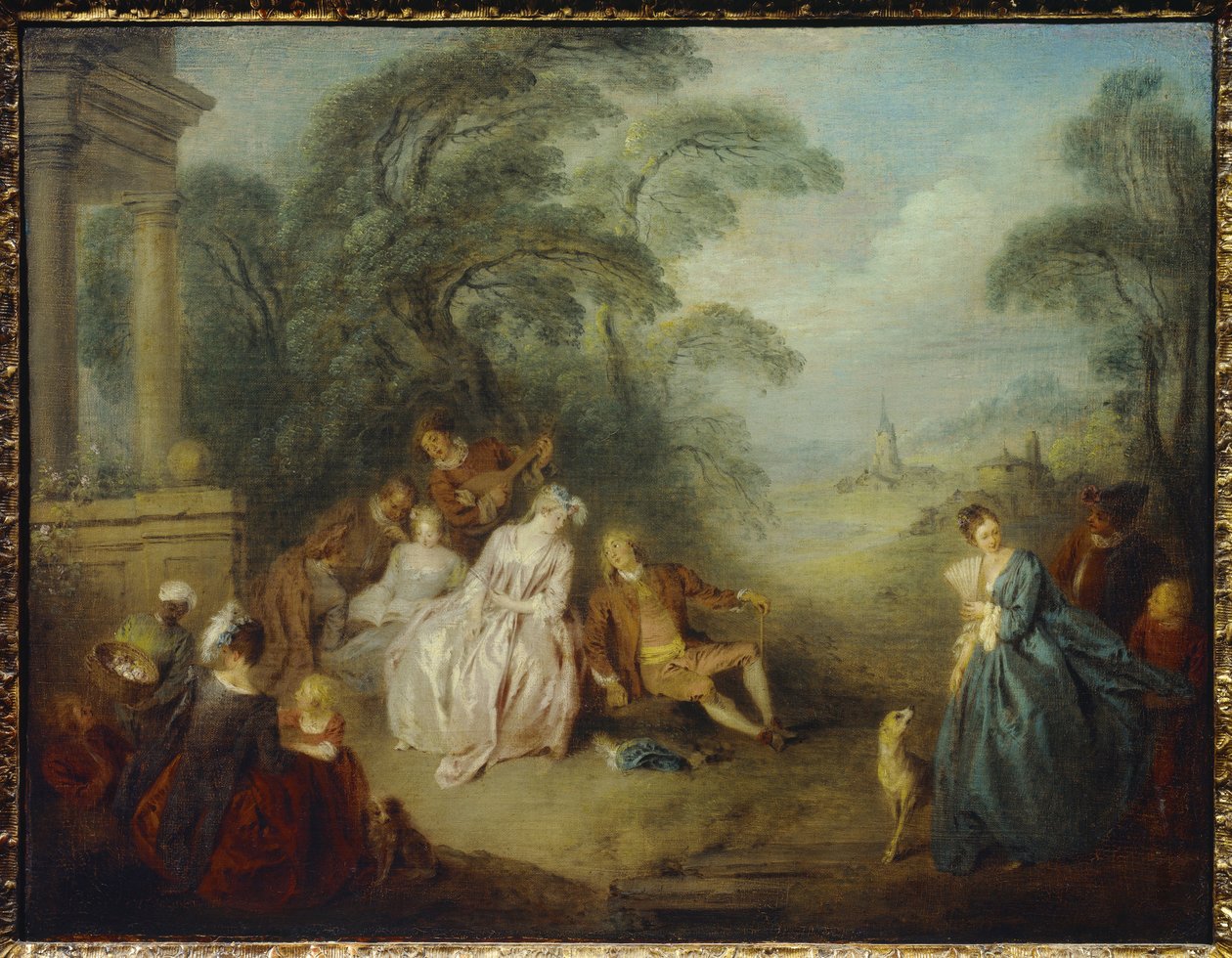 Riuniti in un parco da Jean Baptiste Joseph Pater