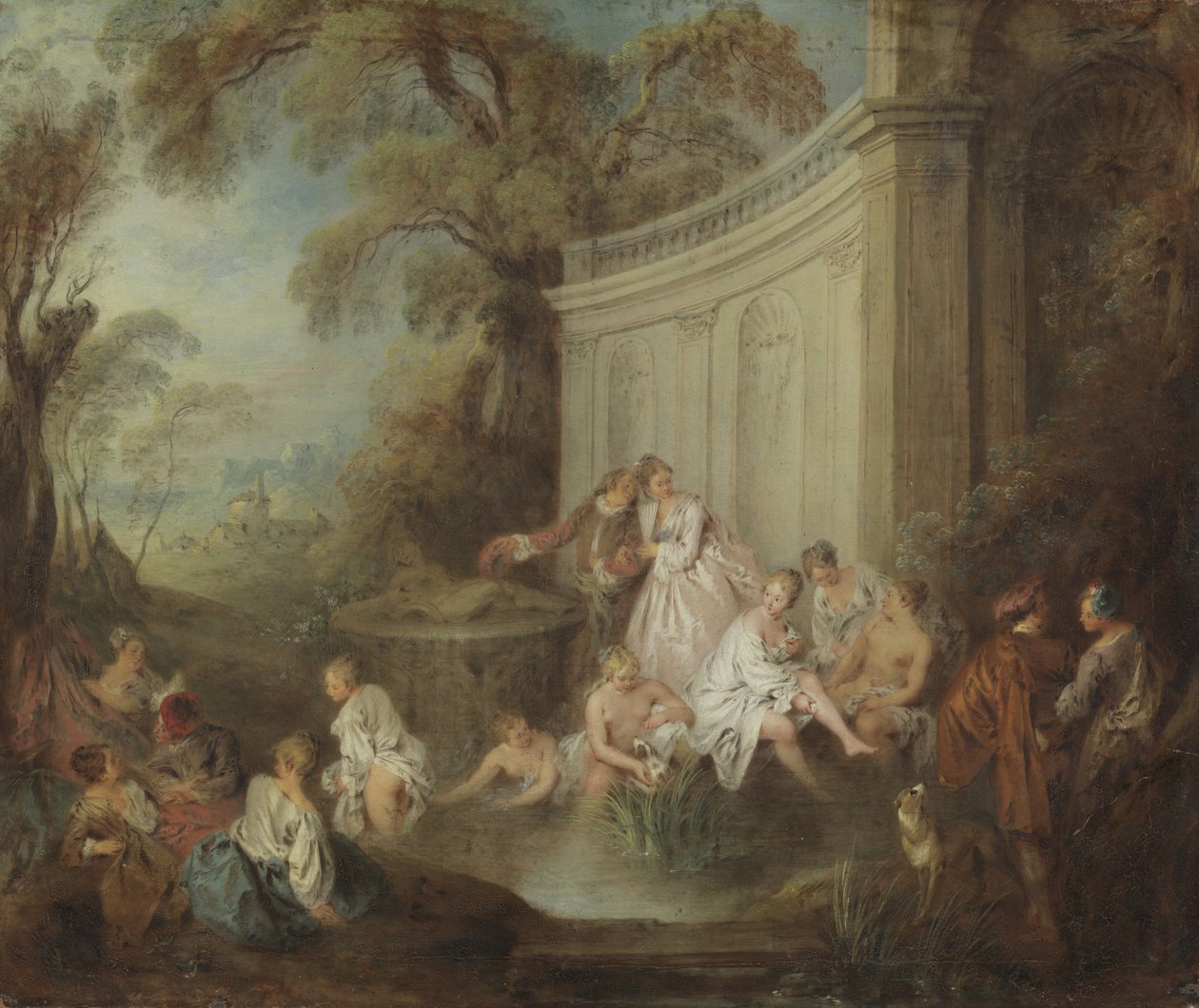 Bagnanti in un parco da Jean Baptiste Joseph Pater