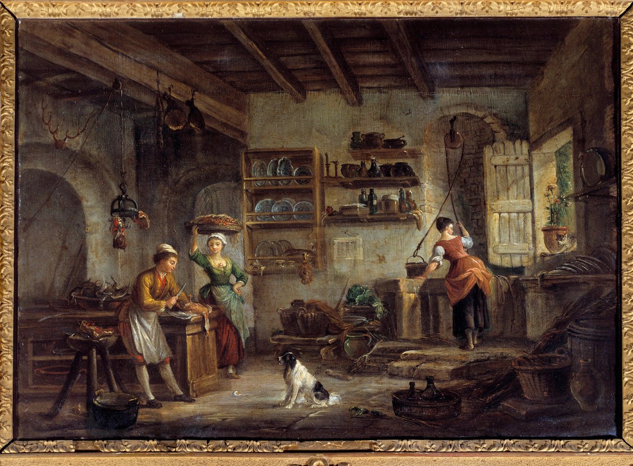 Interno di una cucina da Jean Baptiste Lallemand