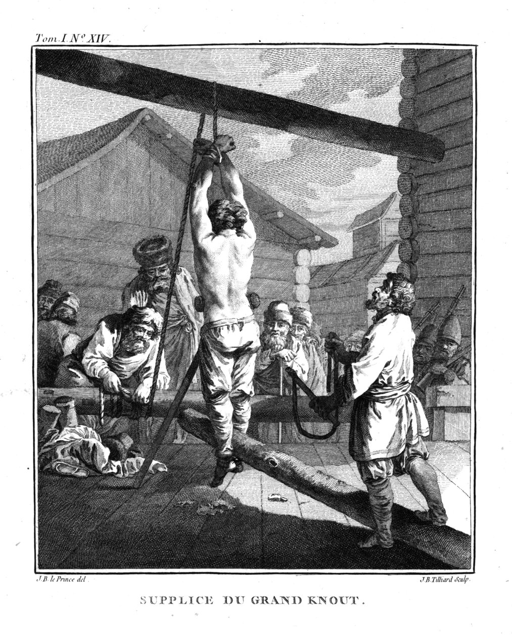 Punizione con un grande knout. Da Voyage en Sibérie da Jean Baptiste Le Prince