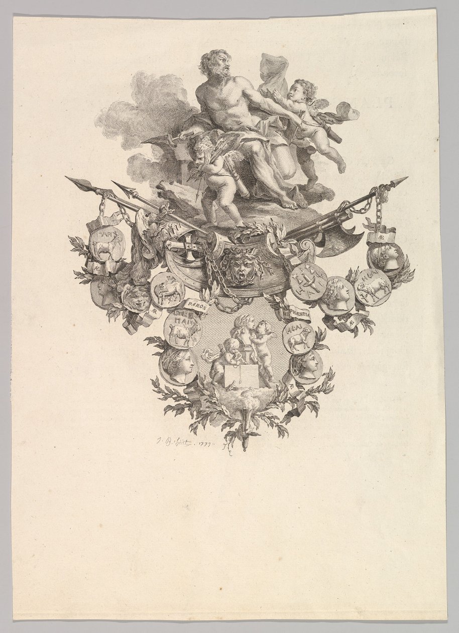 Vignetta con Efesto e putti da Jean Baptiste Marie Huet