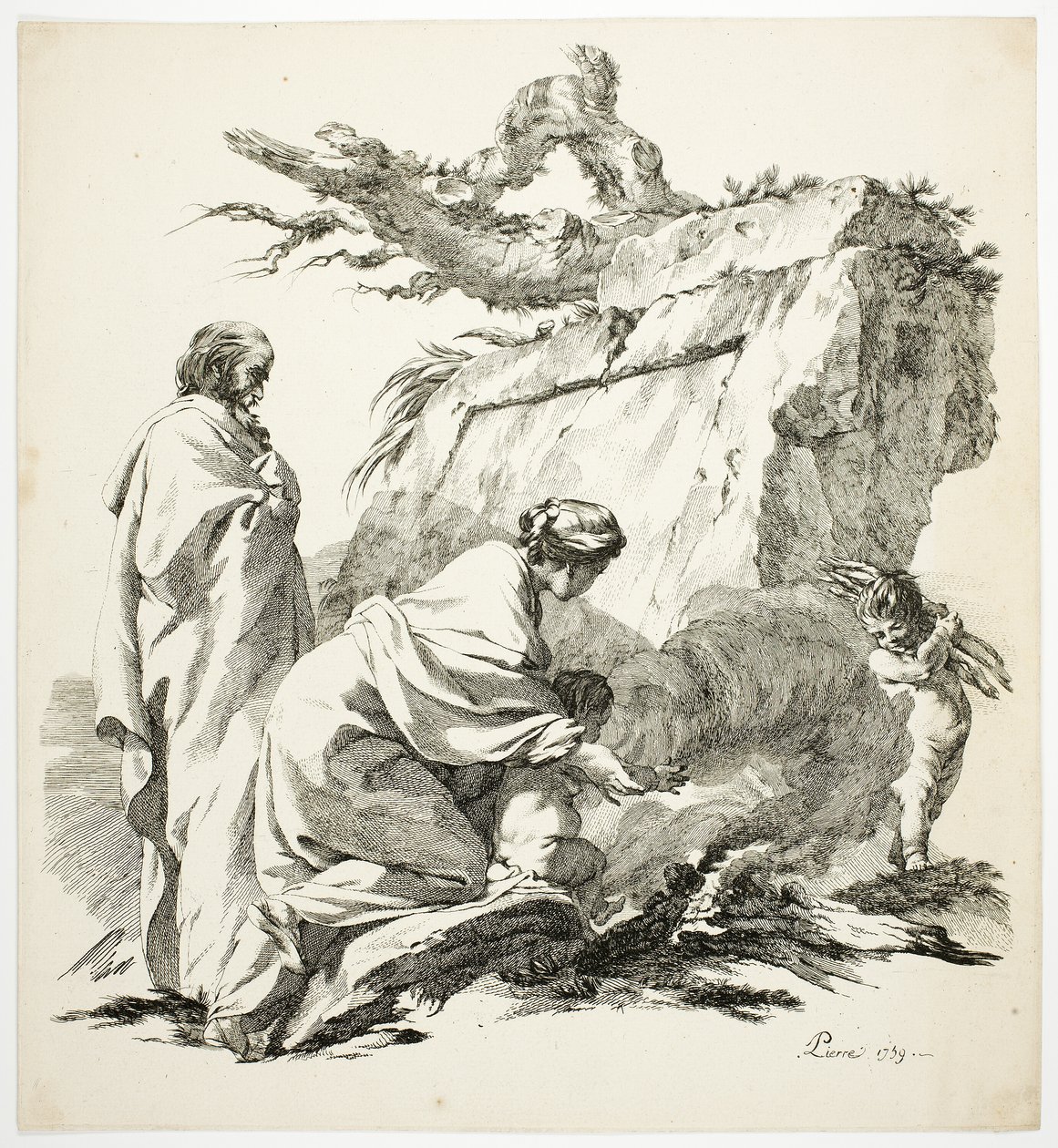 La fuga in Egitto da Jean Baptiste Marie Pierre
