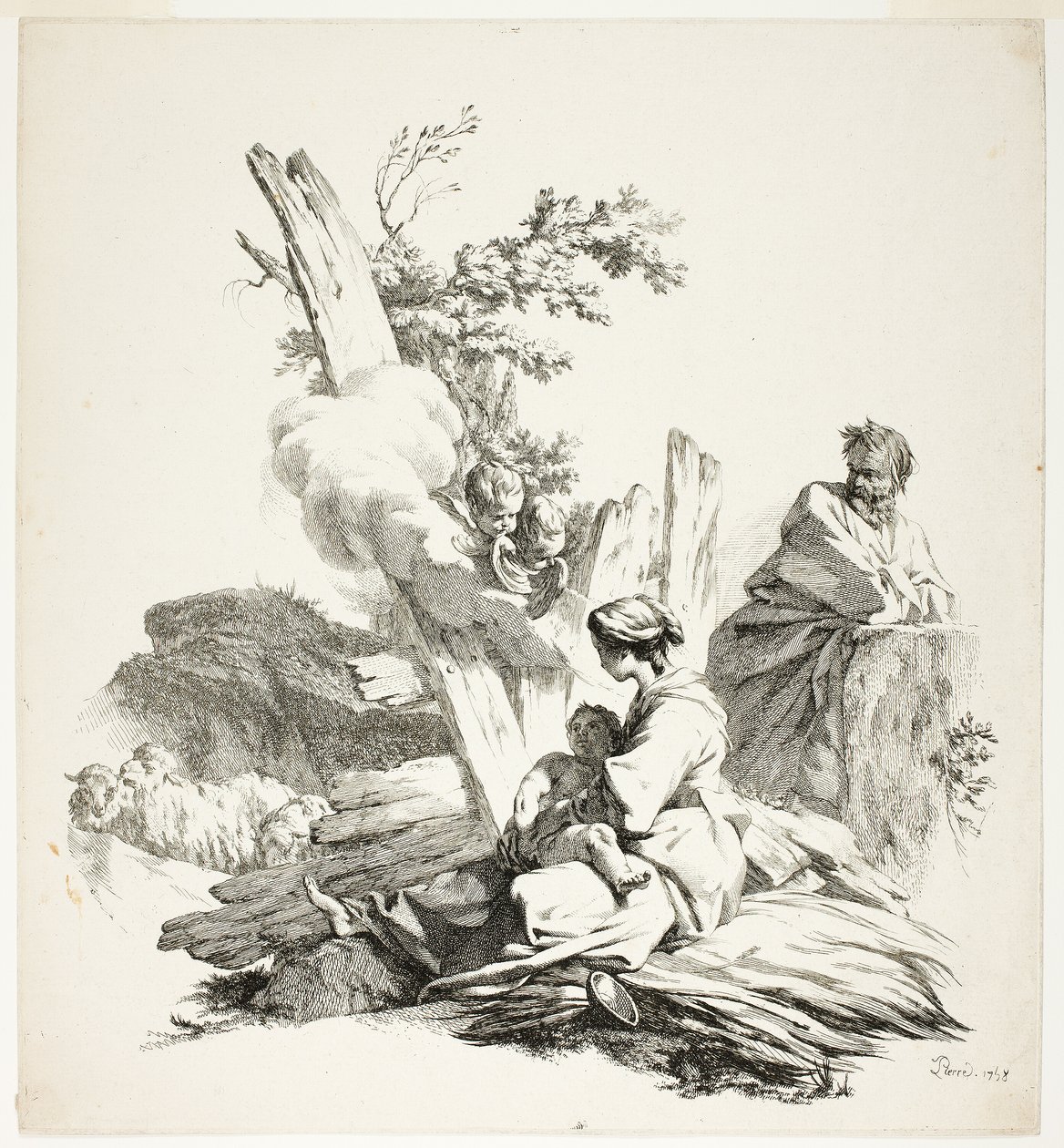 La fuga in Egitto da Jean Baptiste Marie Pierre