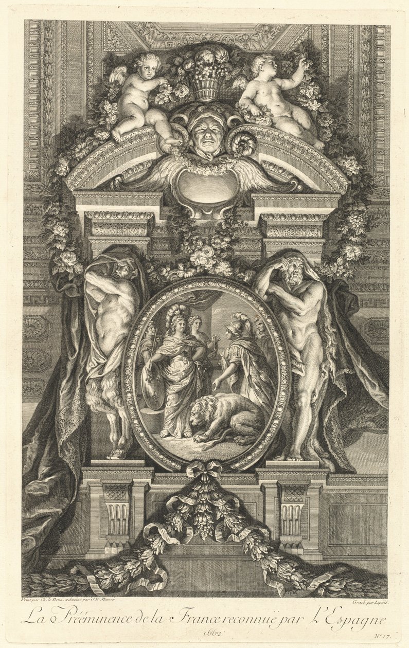 La preminenza della Francia riconosciuta dalla Spagna 1662 [tav. 17] da Jean Baptiste Masse