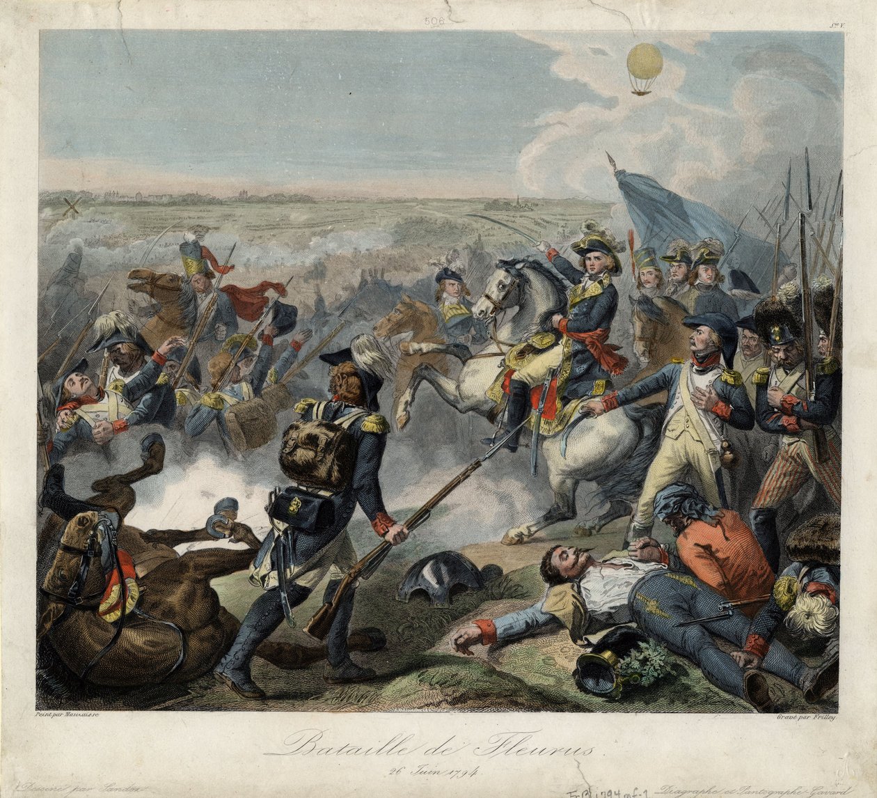 La Battaglia di Fleurus del 26 giugno 1794, 1795 da Jean Baptiste Mauzaisse