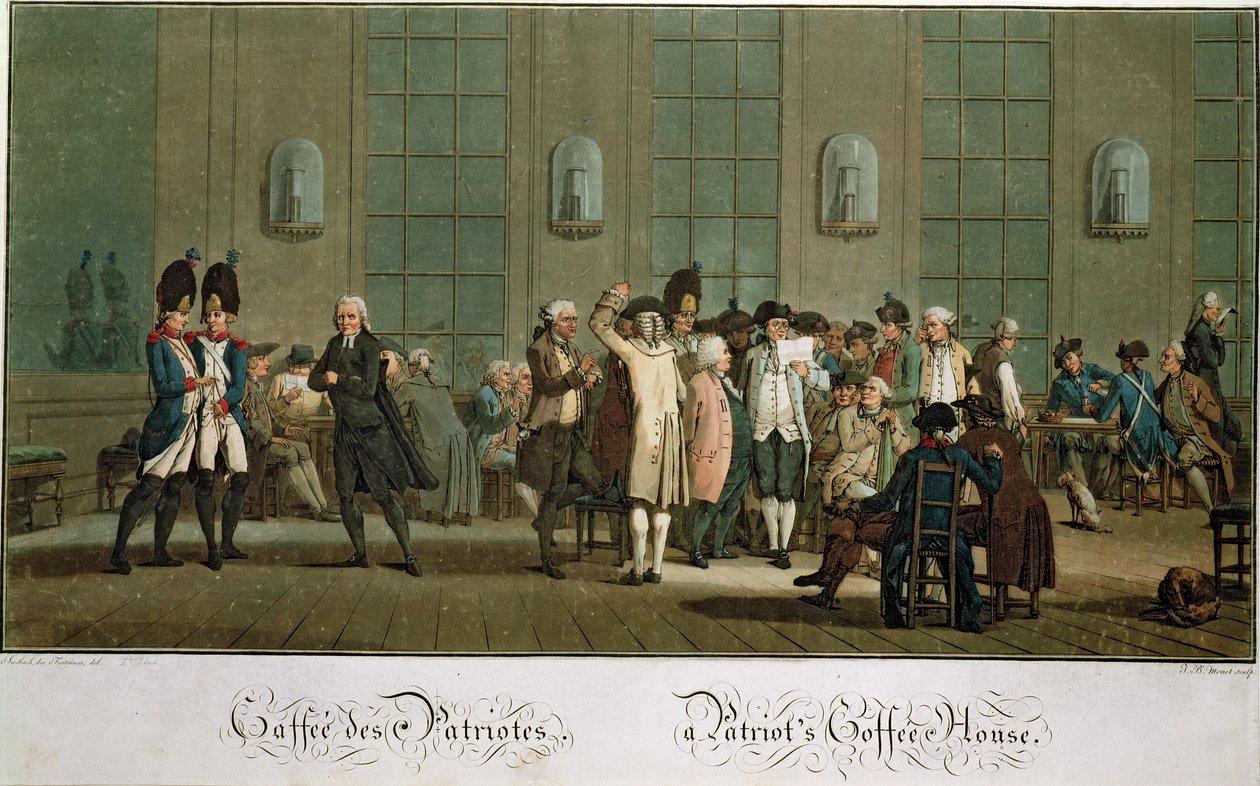 Una caffetteria patriottica (prima edizione stampa) (XIX secolo) da Jean Baptiste Morret