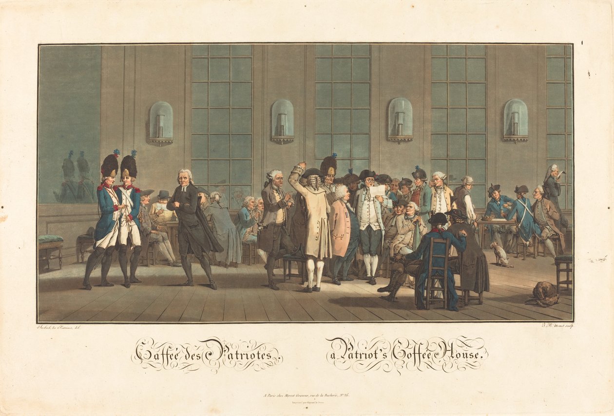 Caffè dei Patrioti da Jean Baptiste Morret after Jacques François Joseph Swebach Desfontaines
