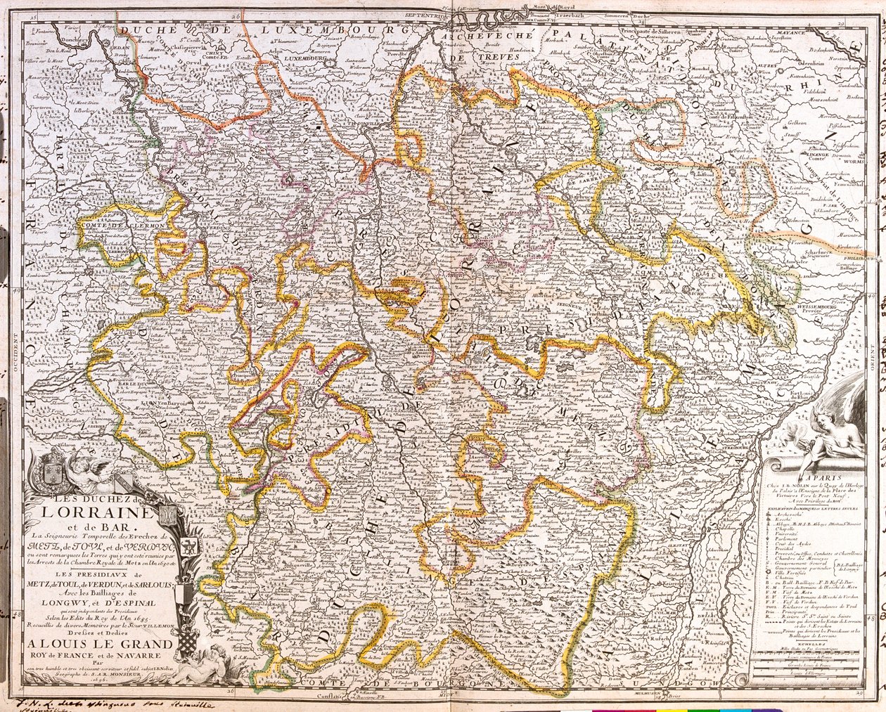 Francia (Regione: Champagne-Ardenne, Lorena, Alsazia, Franca Contea), Germania (Stato: Renania-Palatinato, Saar) da Jean Baptiste Nolin