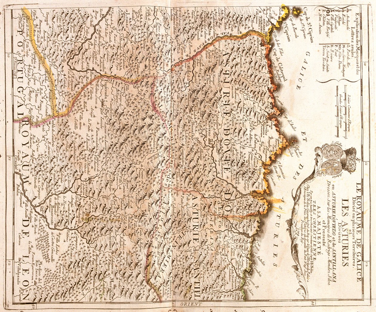 Galizia, Principato delle Asturie, Cantabria, Castiglia e León, , Spagna da Jean Baptiste Nolin