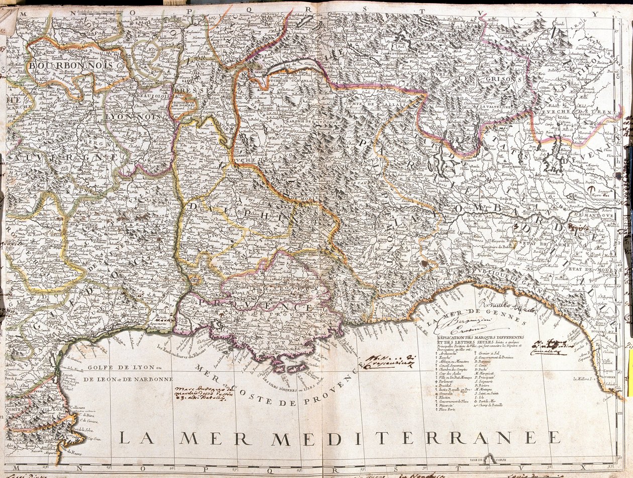 Mappa del Delfinato e della Provenza, Francia da Jean Baptiste Nolin
