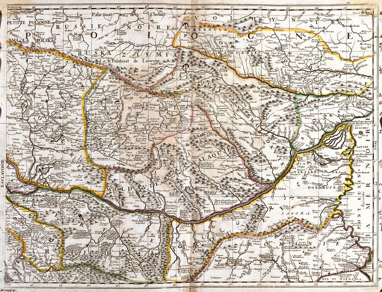 Mappa della Valacchia morava (Repubblica Ceca) (Incisione) da Jean Baptiste Nolin