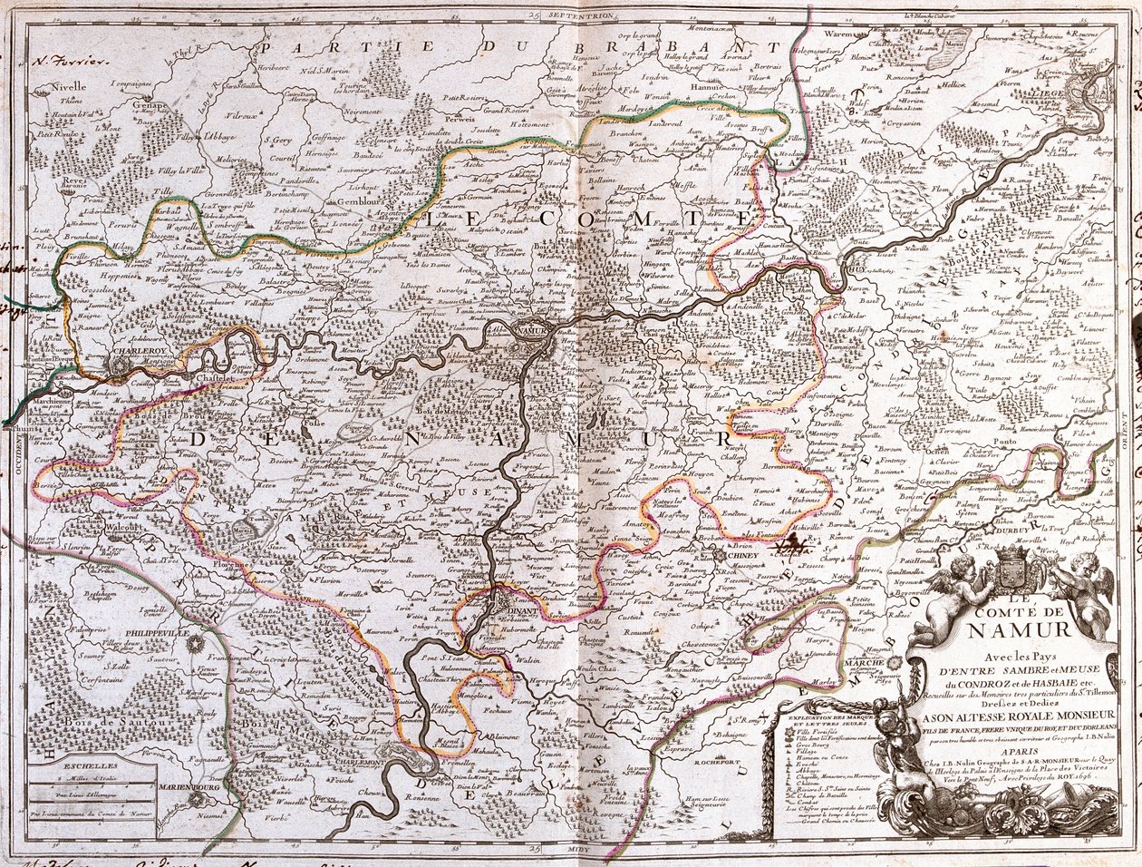 Mappa della provincia di Namur (Belgio) (incisione) da Jean Baptiste Nolin