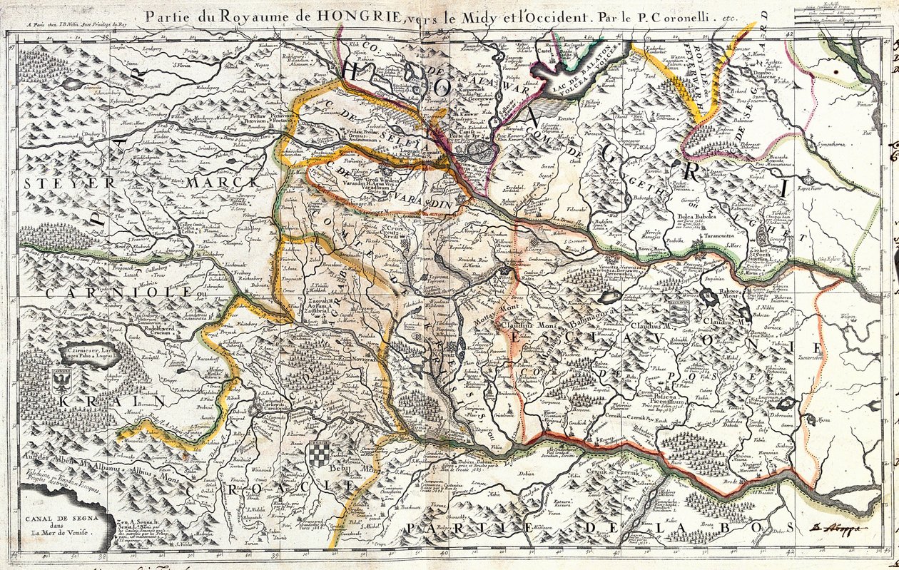Mappa della parte sud-occidentale del Regno d