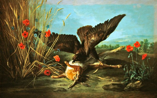 Un falco che rovescia una lepre, o Il falco e la lepre, 1749 da Jean Baptiste Oudry