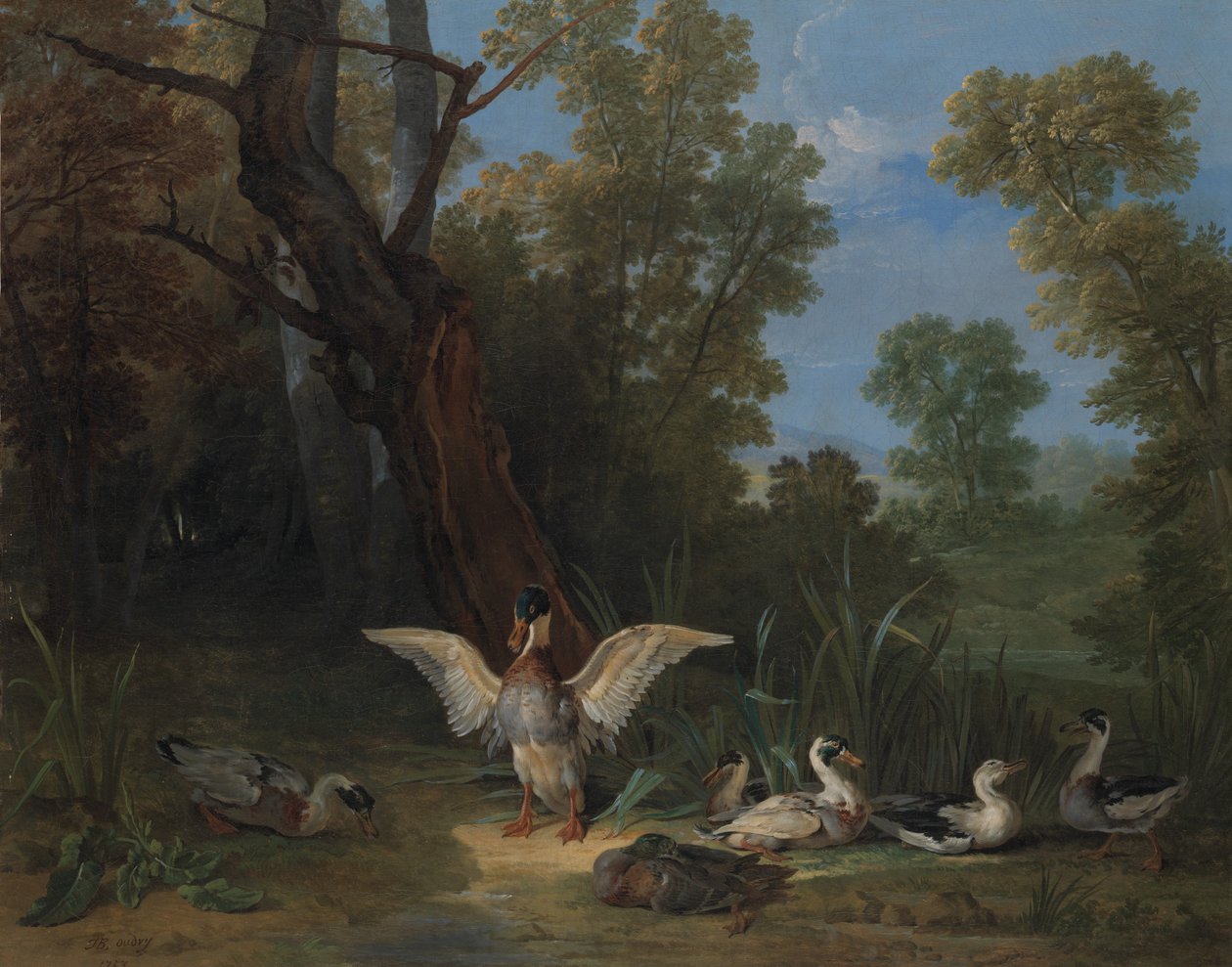 Anatre che riposano al sole da Jean Baptiste Oudry