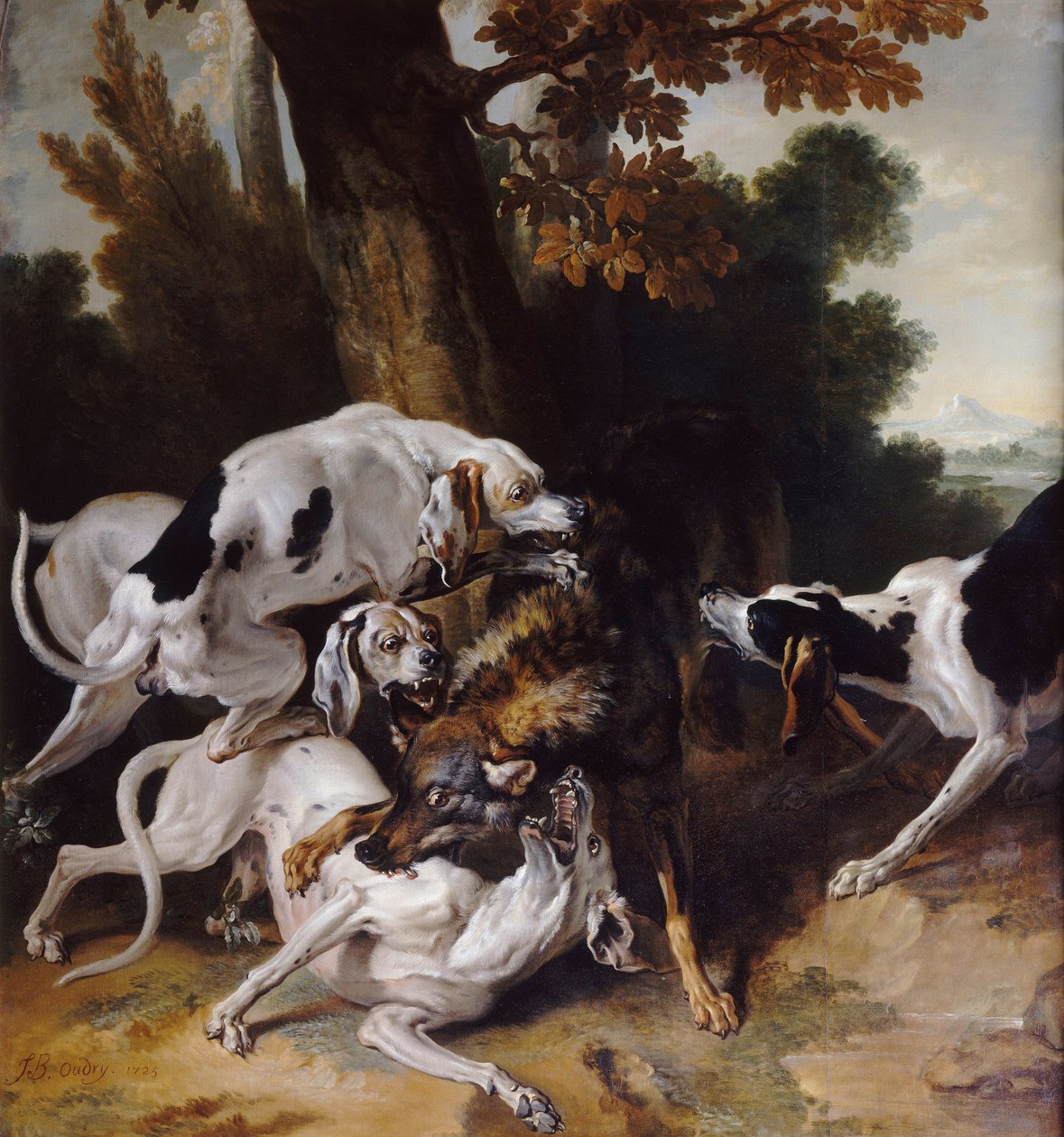 La caccia al lupo, 1725 da Jean Baptiste Oudry