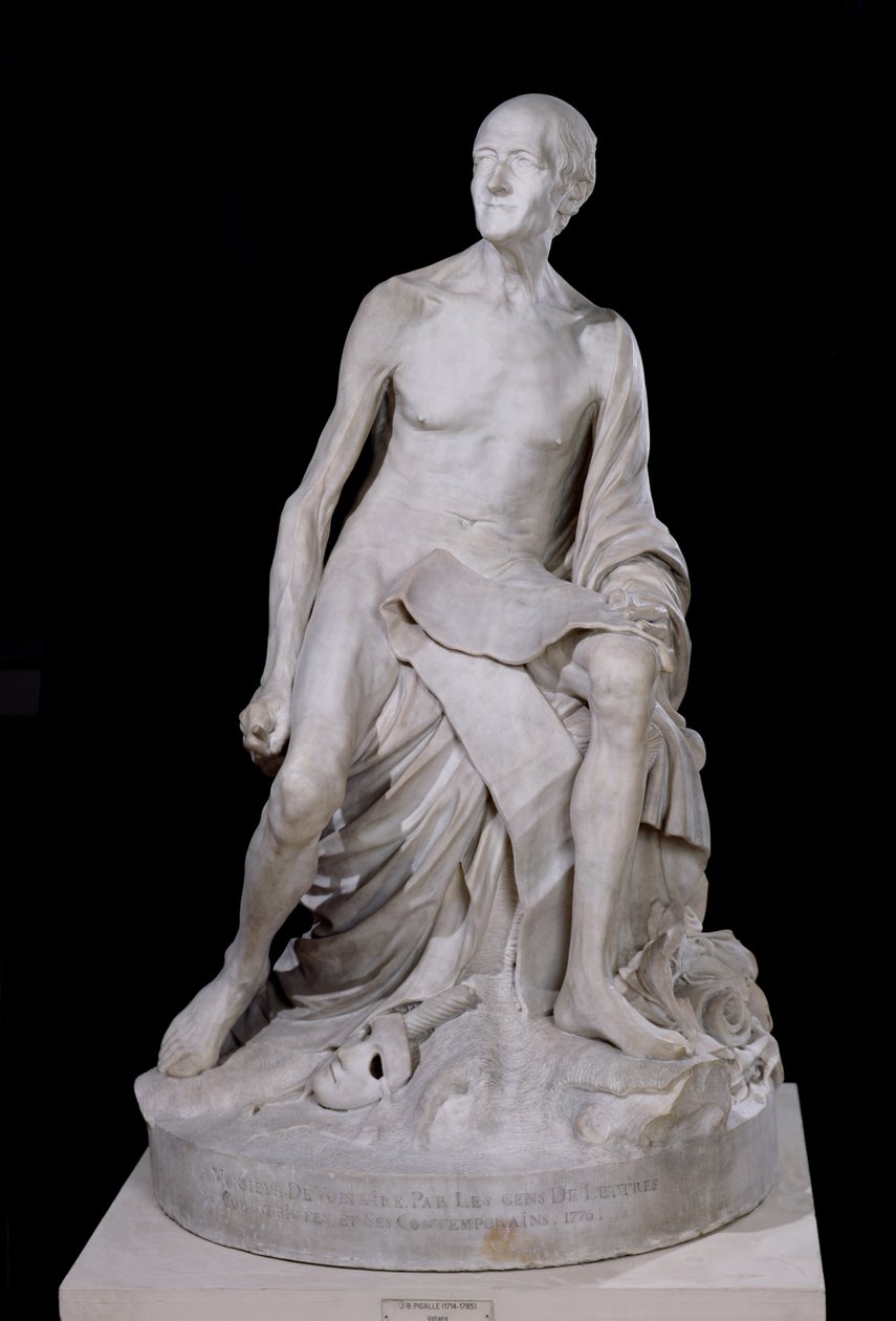 Statua seduta di Voltaire da Jean-Baptiste Pigalle