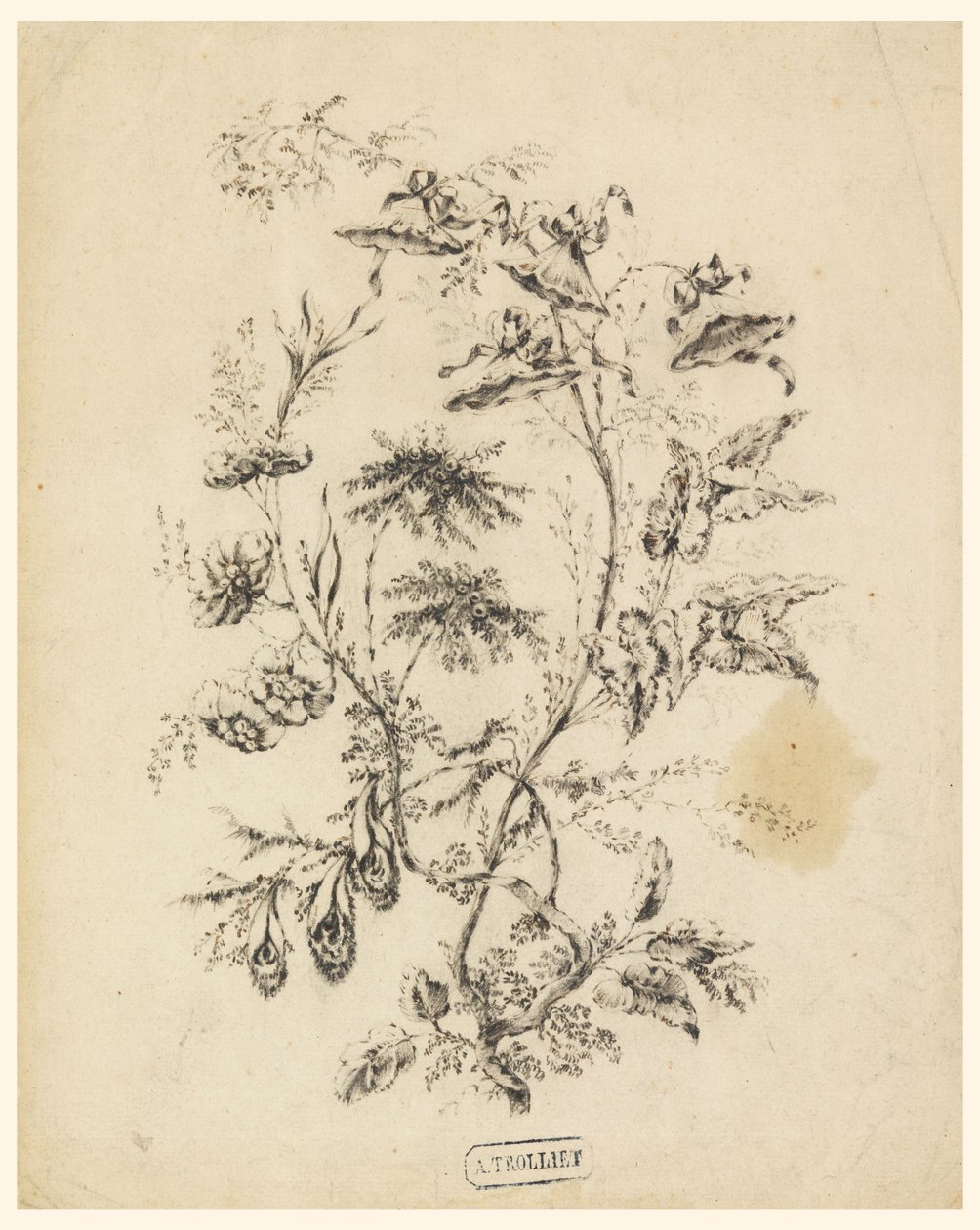 Disegno, Ramo di un albero fantastico, 1775-1800 da Jean Baptiste Pillement