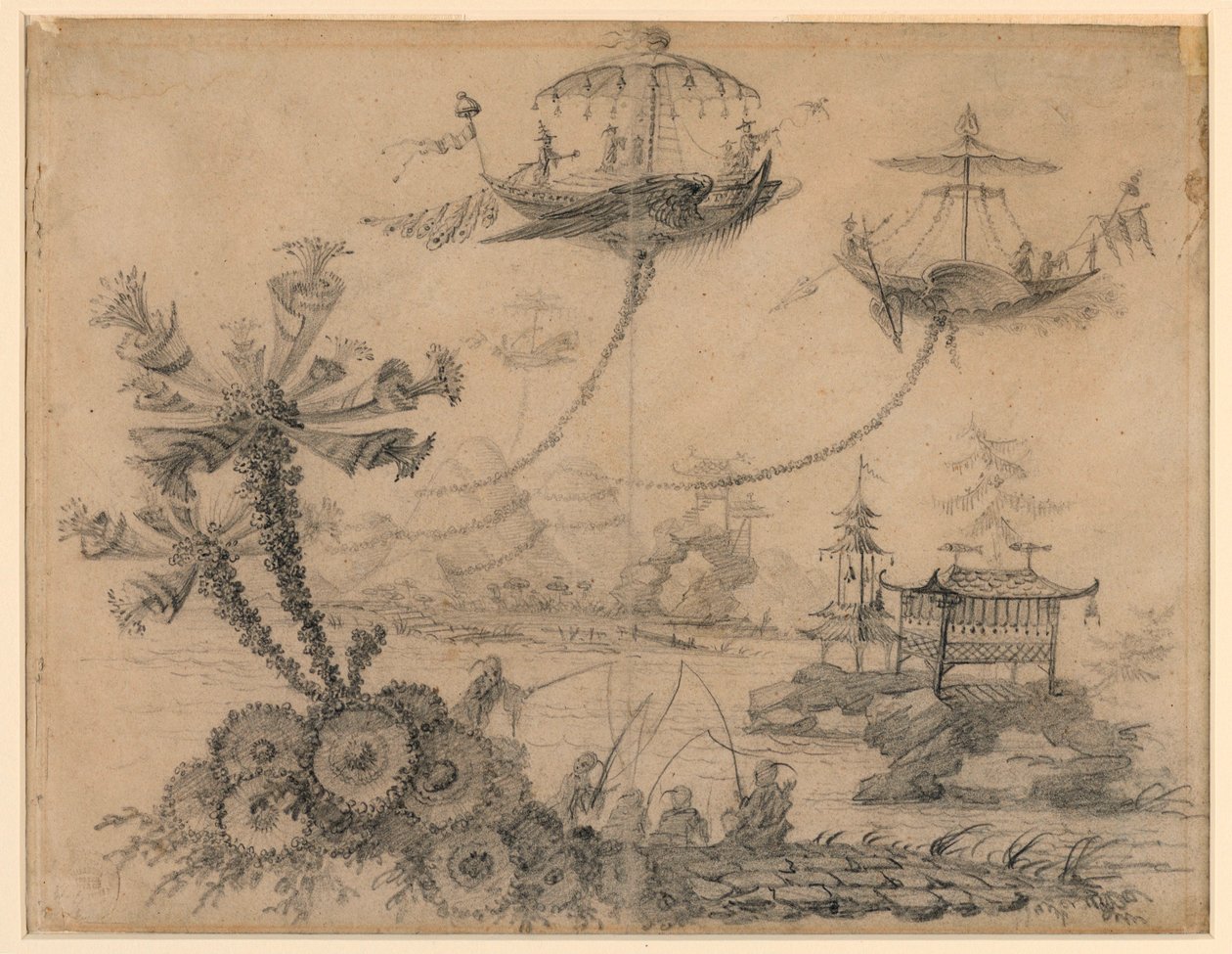 Disegno, fantasia cineseria, 1770-90 da Jean Baptiste Pillement