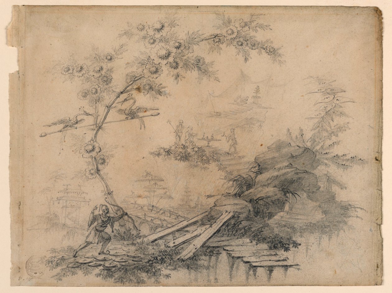Disegno, fantasia cineseria, 1780 ca. da Jean Baptiste Pillement