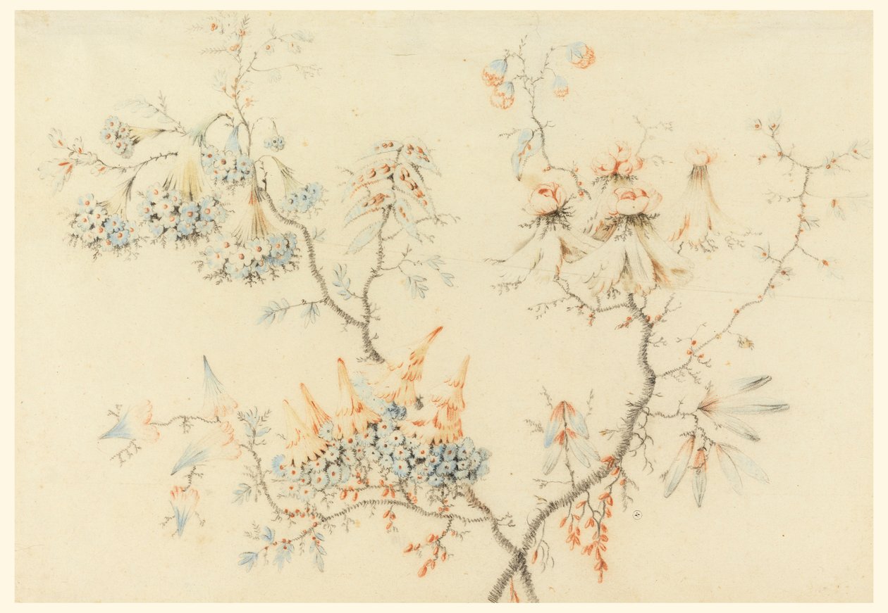 Disegno, Rami fioriti, 1775-1800 da Jean Baptiste Pillement