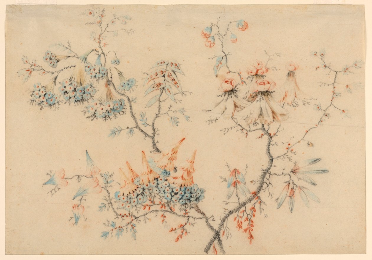 Disegno, Rami fioriti, 1775-1800 da Jean Baptiste Pillement