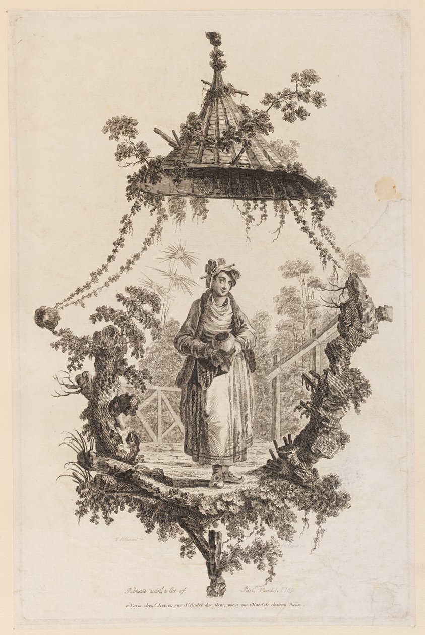 Figura sotto un baldacchino da Jean Baptiste Pillement