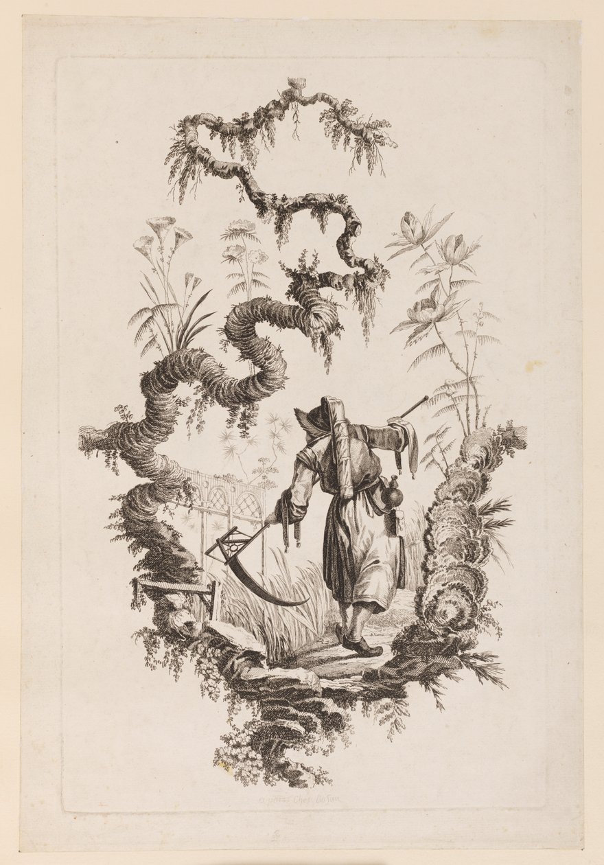 Figura con falce sotto un ramo da Jean Baptiste Pillement