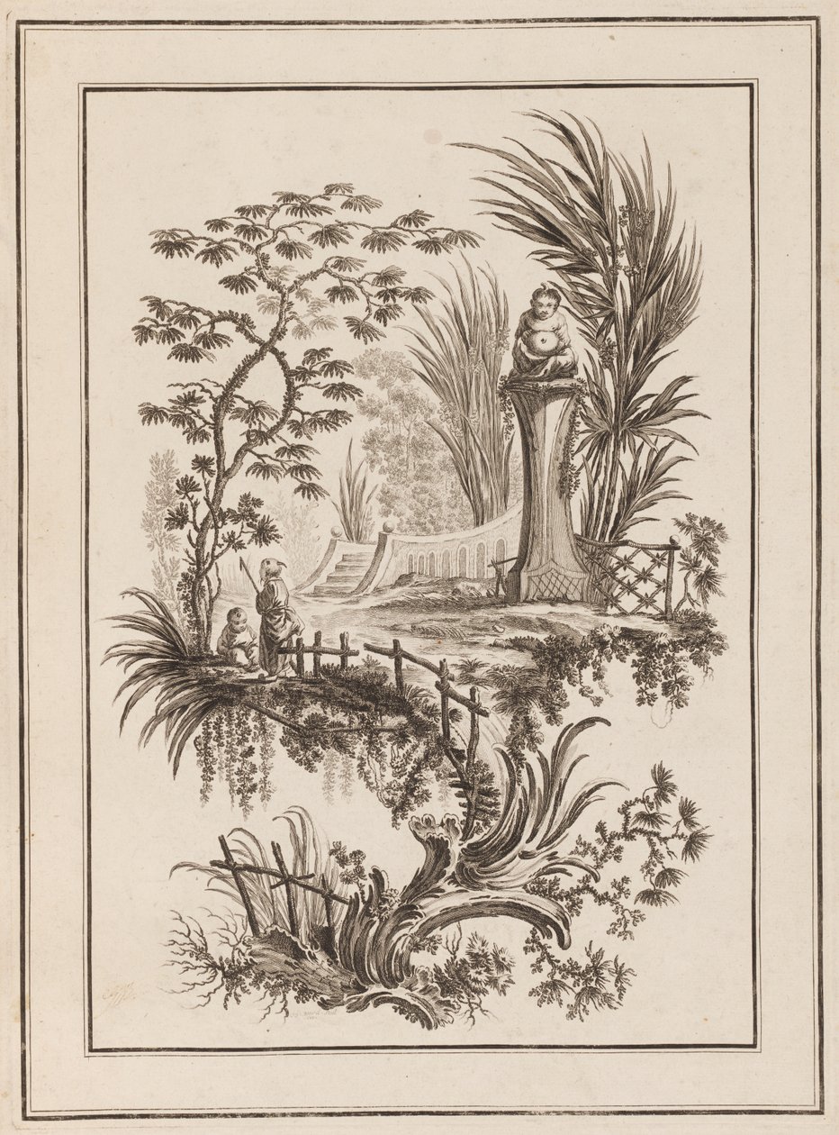Figure in giardino da Jean Baptiste Pillement