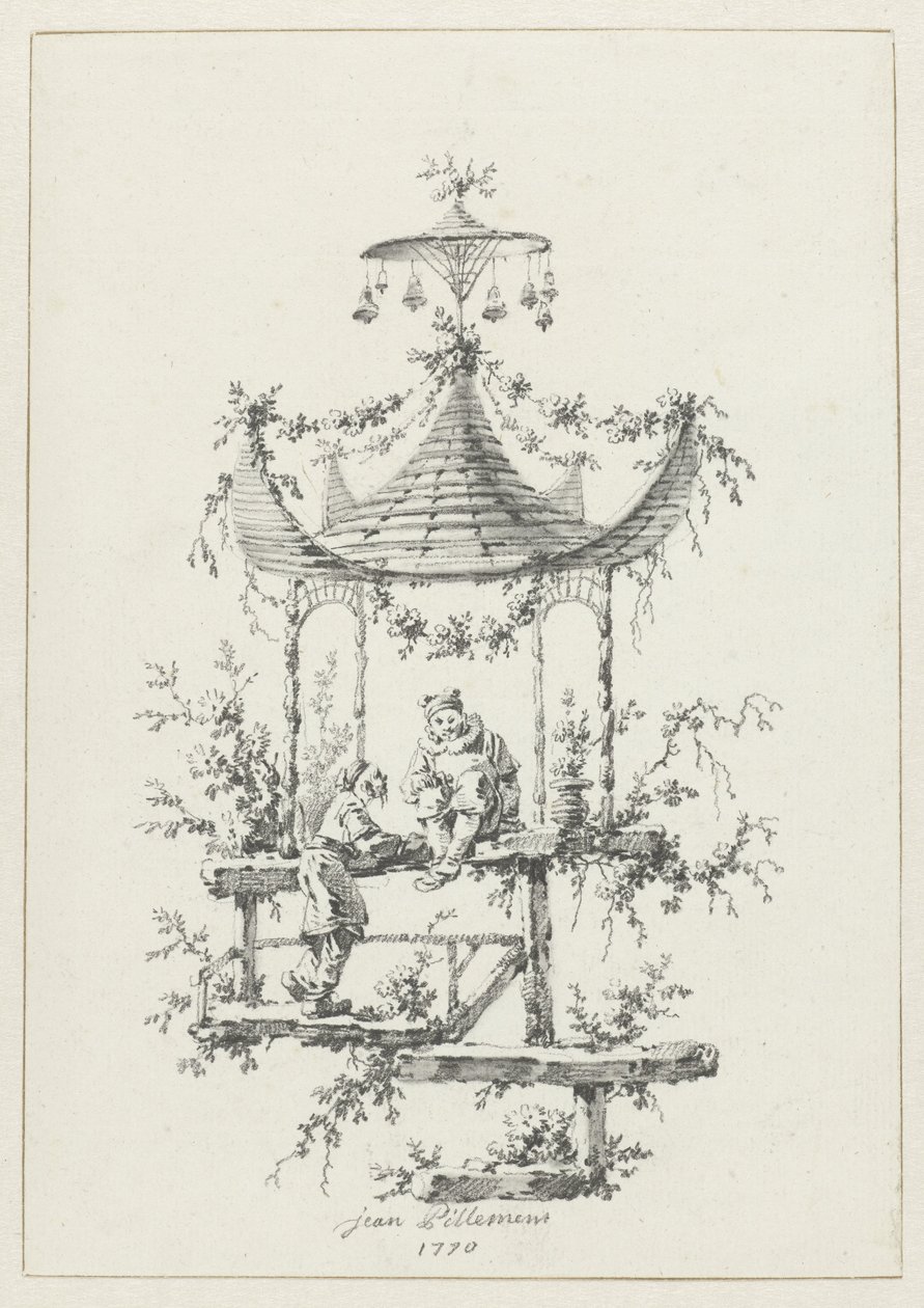 Composizione ornamentale in stile chinoiserie da Jean Baptiste Pillement