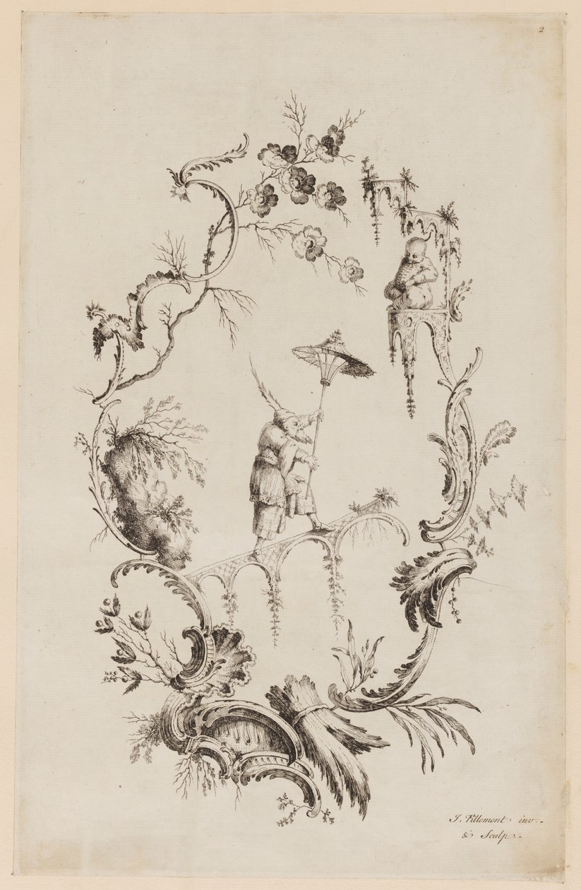 Tavola 2, da "Un nuovo libro di ornamenti cinesi" da Jean Baptiste Pillement