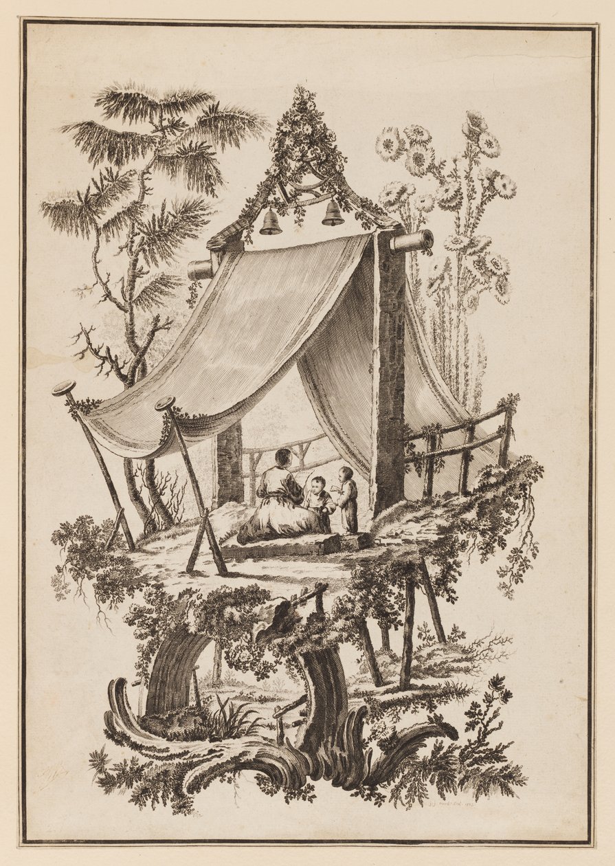 Tre Figure Sotto una Tenda da Jean Baptiste Pillement