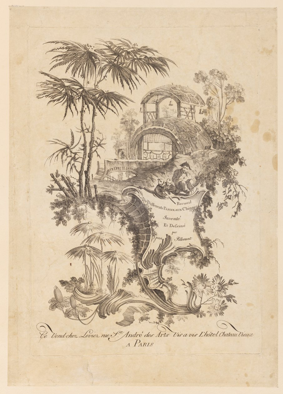 Pagina del titolo, "Recueil De Differents Panneaux Chinois" da Jean Baptiste Pillement