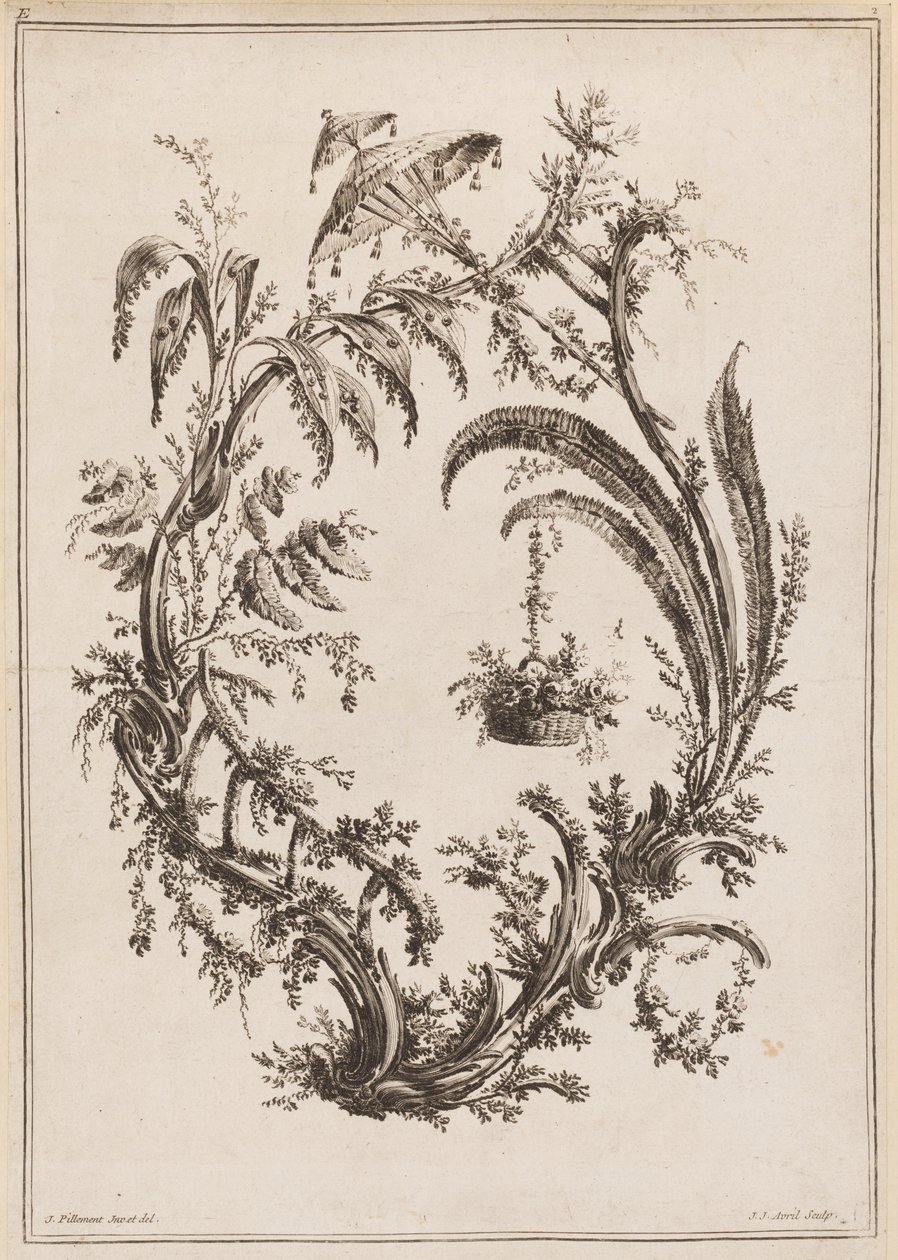 Alberi con cestino e parasole da Jean Baptiste Pillement
