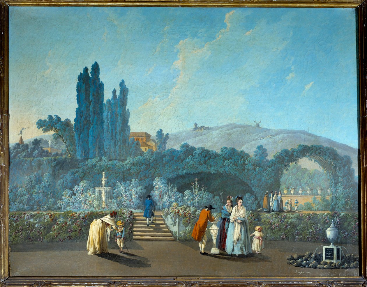 Veduta dei giardini di Benfica a Lisbona nel 1785 da Jean Baptiste Pillement