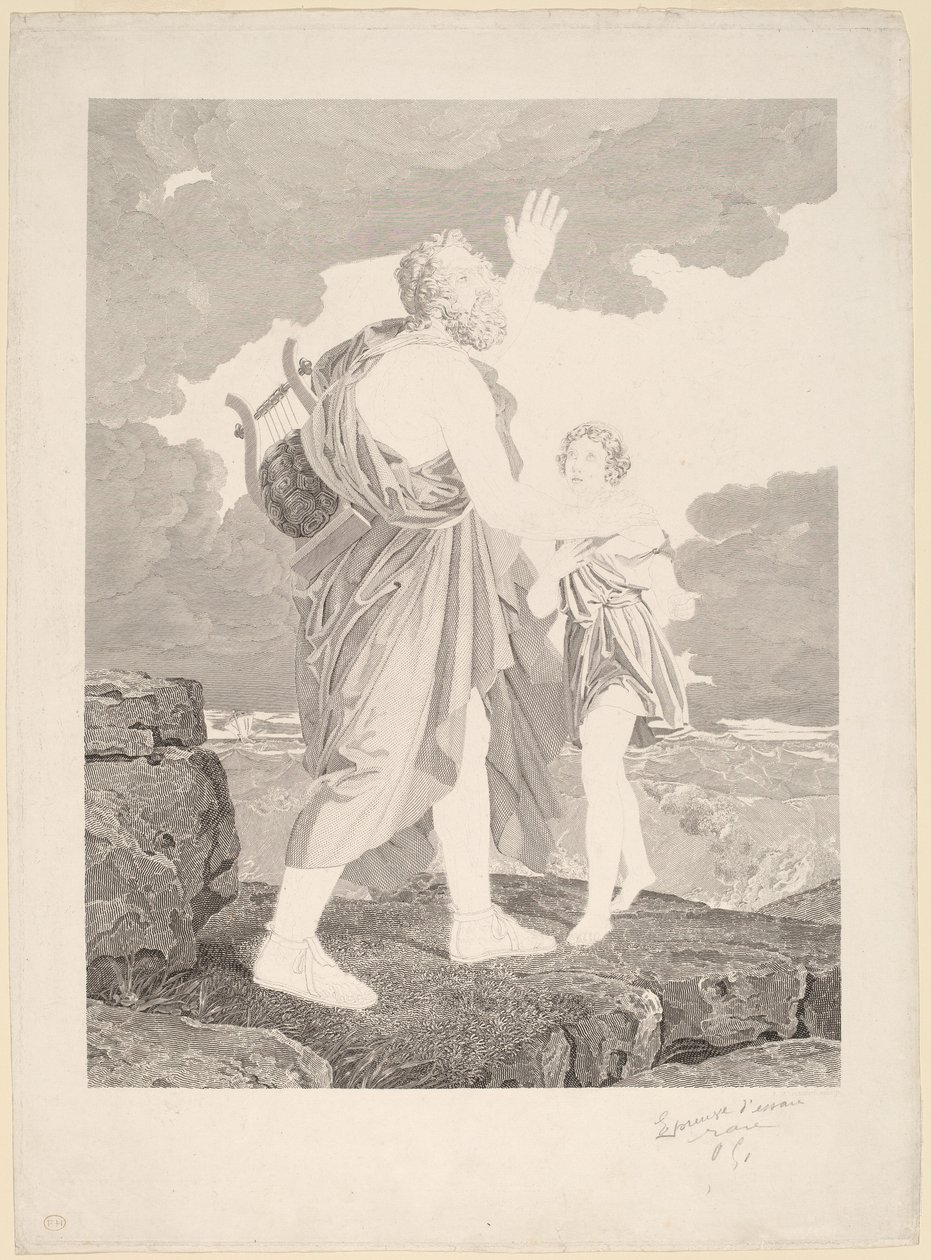 Omero cieco da Jean Baptiste Raphael Urbain Massard, after Baron François Gerard