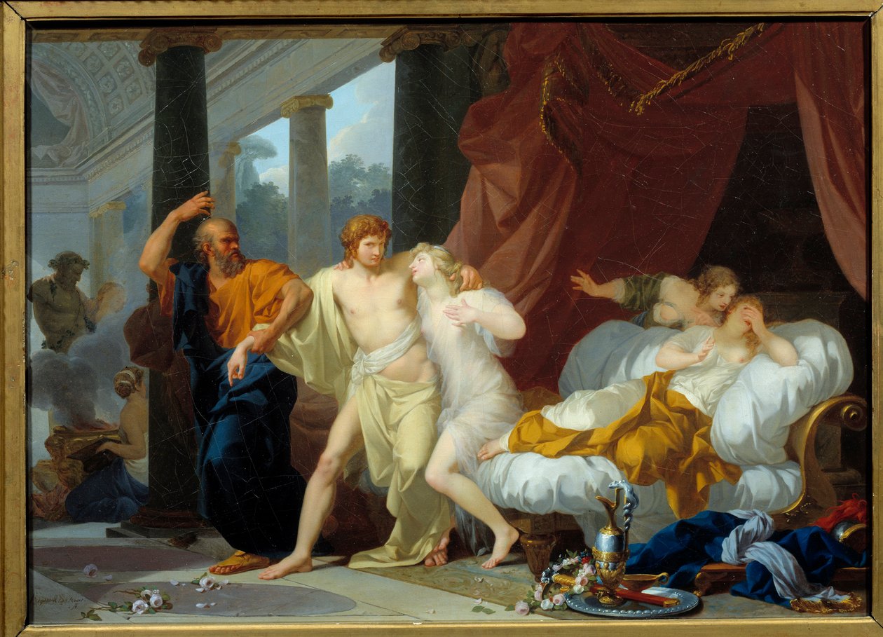 Socrate che tira Alcibiade fuori dal seno della voluttà da Jean Baptiste Regnault