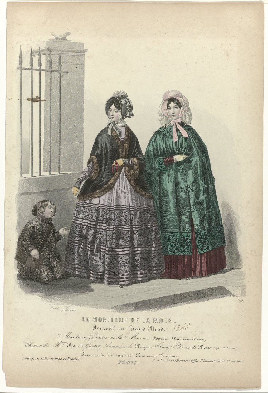 Le Moniteur de la Mode, 1845, No. 95: Manteau & Caprice de la Maison da Jean Baptiste Reville