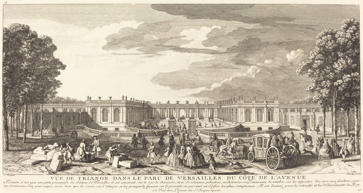 Vista di Trianon nel Parco di Versailles dal lato del viale da Jean Baptiste Rigaud