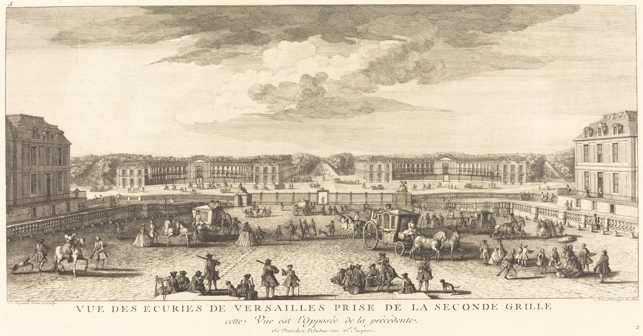Vista delle Scuderie di Versailles Presa dalla Seconda Griglia da Jean Baptiste Rigaud