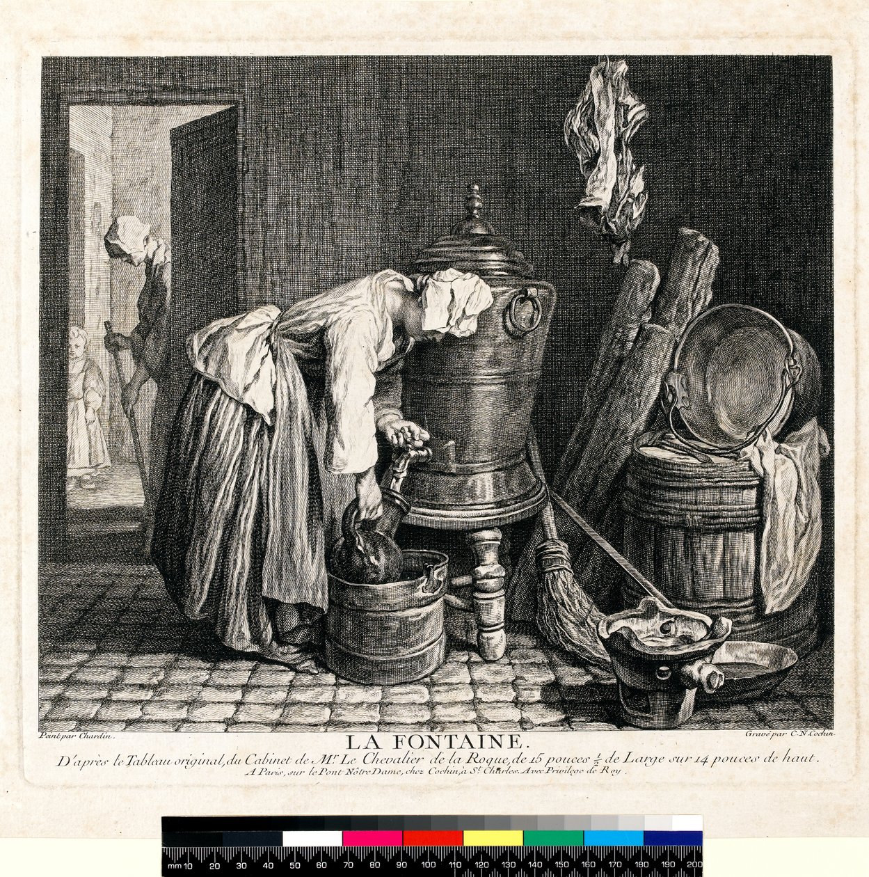 La Fontaine, inciso da Charles Nicolas Cochin I (1688-1754) 1739 da Jean Baptiste Simeon (after) Chardin