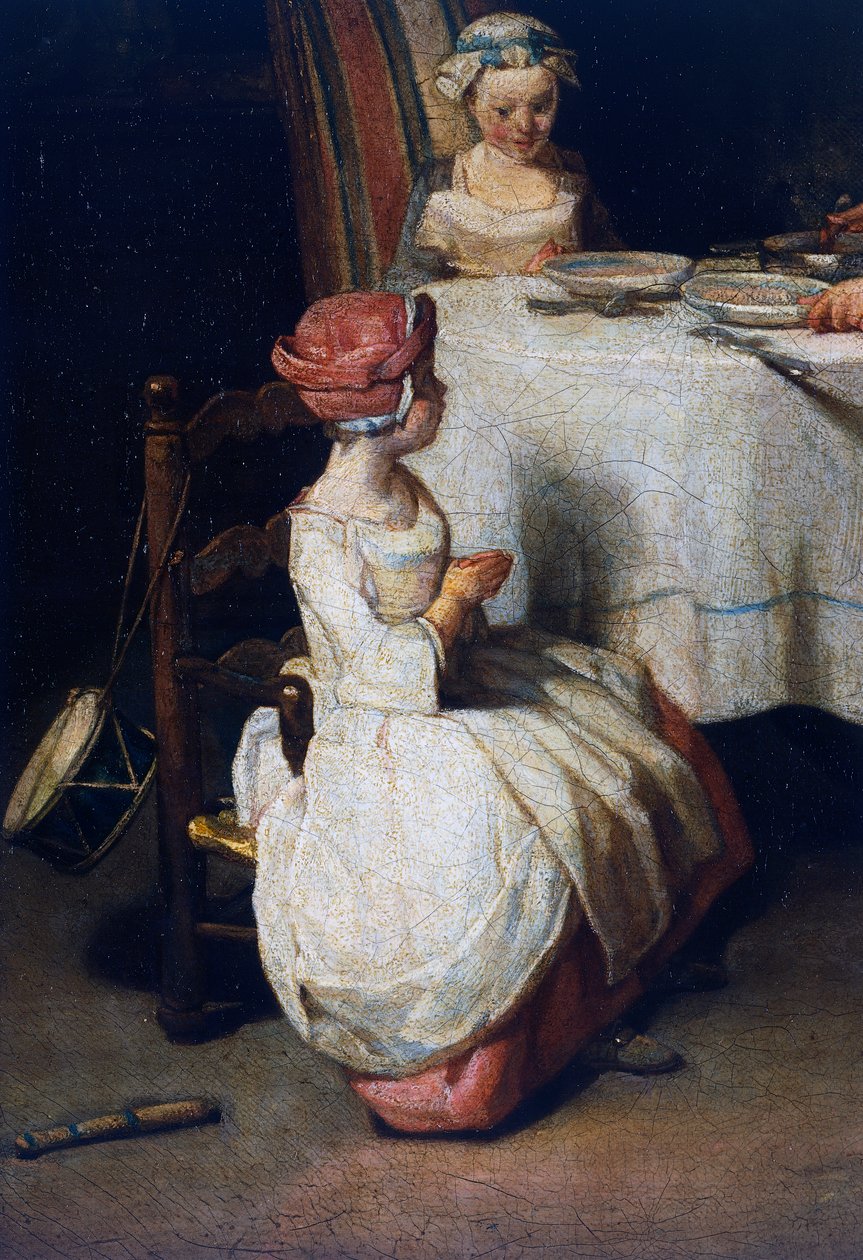 Le Benedicite, c.1740, (dettaglio) da Jean Baptiste Simeon Chardin