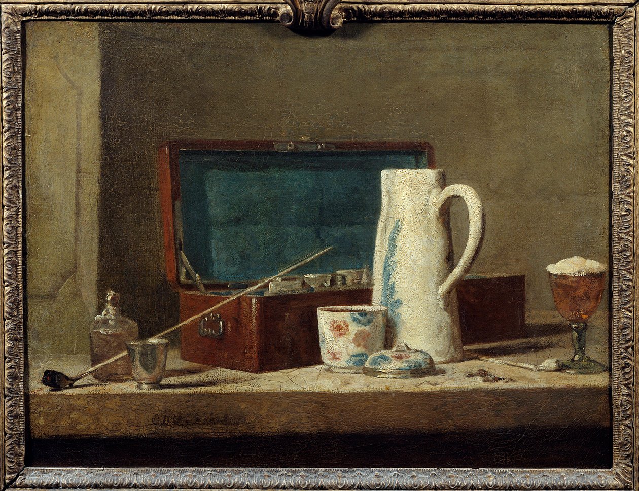 Pipe e vaso per bere o fumare da Jean Baptiste Simeon Chardin