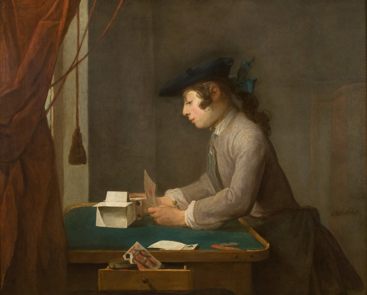 Il castello di carte, 1735 da Jean Baptiste Simeon Chardin