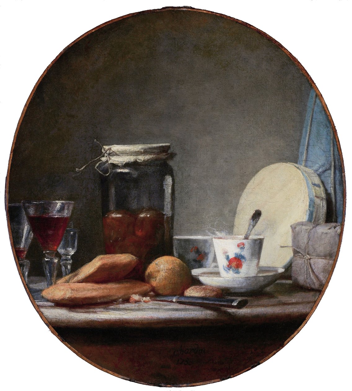 Vasetto di albicocche da Jean Baptiste Simeon Chardin