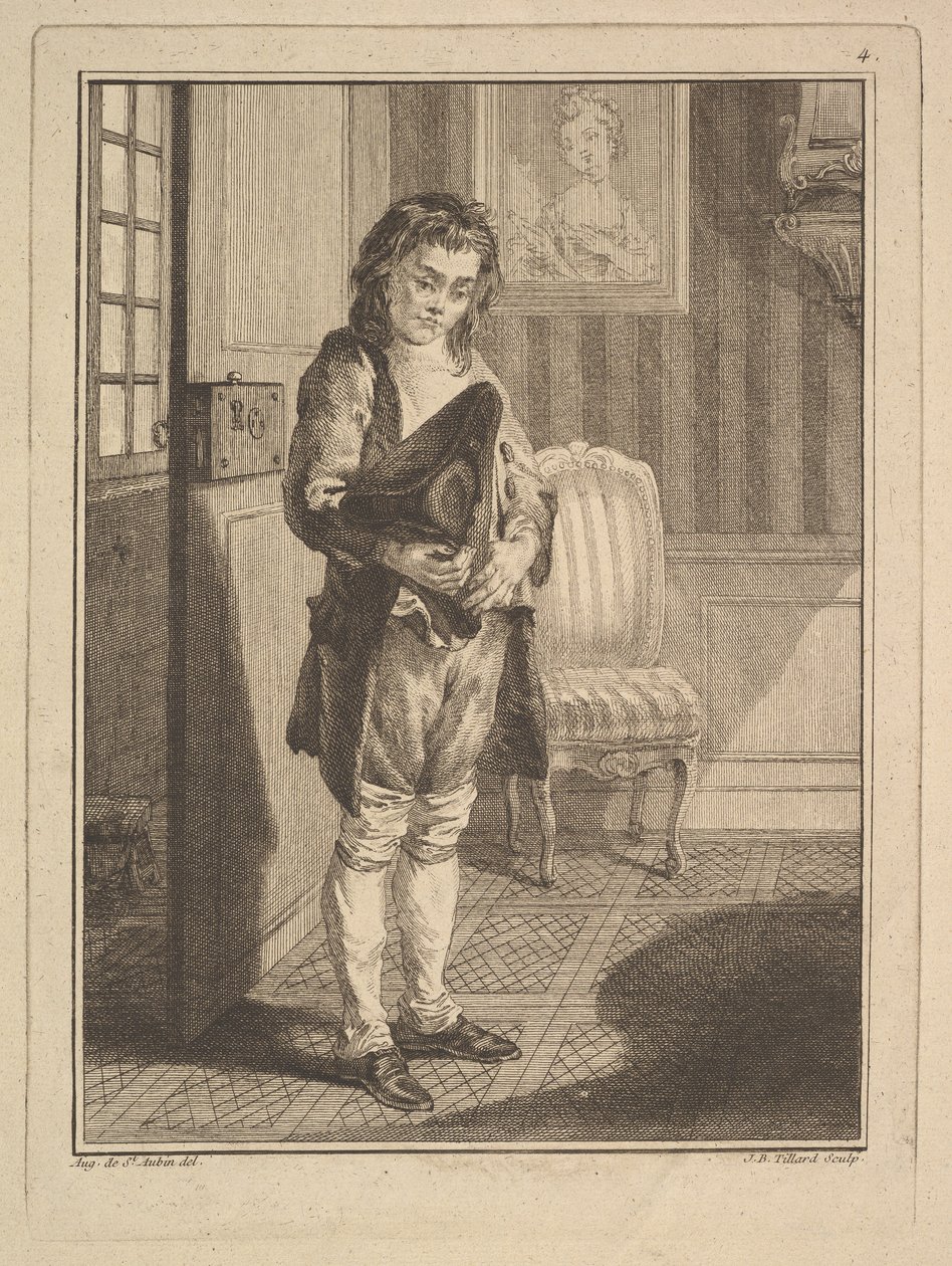 Décrotteur Lustrascarpe, da Mes gens, ou Les commissionnaires ultramontains au servi..., 1766-70 da Jean Baptiste Tillard